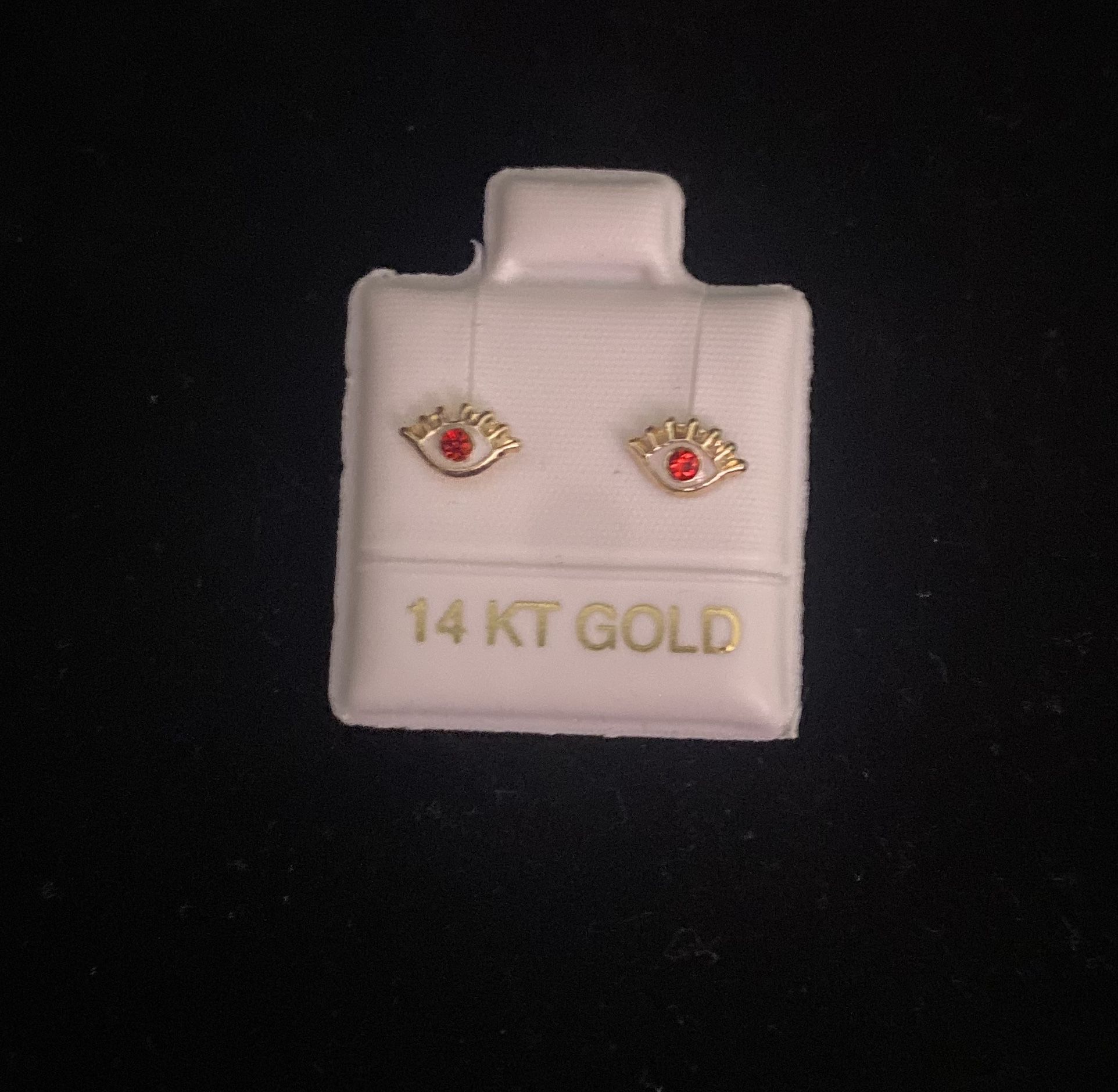 14k Gold Evil Eye Stud Earrings Small