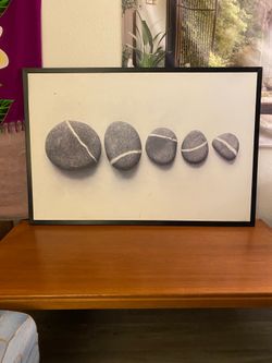 Framed large pebble art print