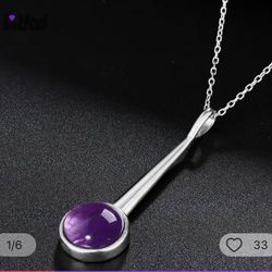 925 sterling silver, amethyst, pendant necklace [.aPEN41]