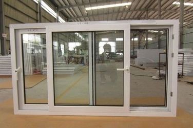 White Sliding Window with Glass Panels
