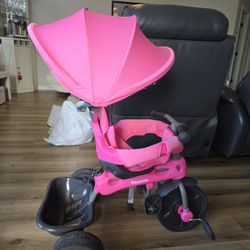 joovy Tricycoo 4.1 Kid's Tricycle, Push Tricycle, Toddler Trike, Pink