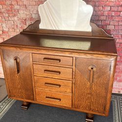 Antique Buffet Sideboard Credenza Solid Wood 