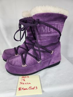 Tecnica Moon Boots New Purple Suede Faux Fur Snow Winter Boots Y2K NWOT