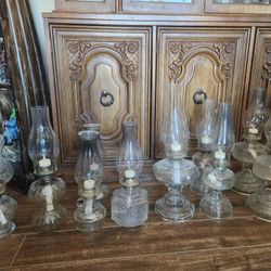 Lot Of Antique and Vintage Hurricane Lamps (10) Wedding/Party