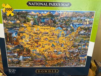 2,000 Piece Jigsaw Puzzle - National Parks Map