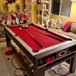Air hockey pool table combo
