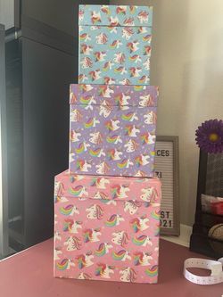Set of 3 Unicorn Nesting Boxes