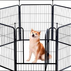 Dog Playpen Indoor - Puppy Fence Exercise Pen for Yard Gate 8 Panel 32” Height 