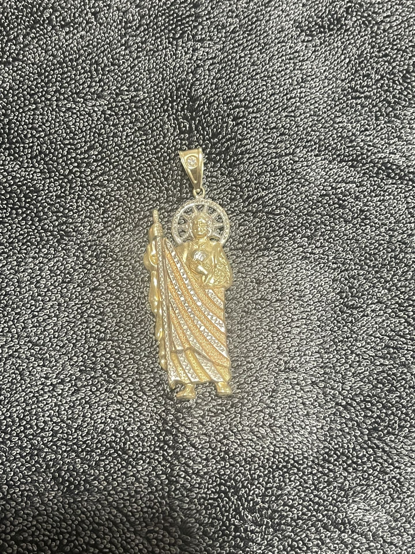 10k Tri Color San Judas pendent