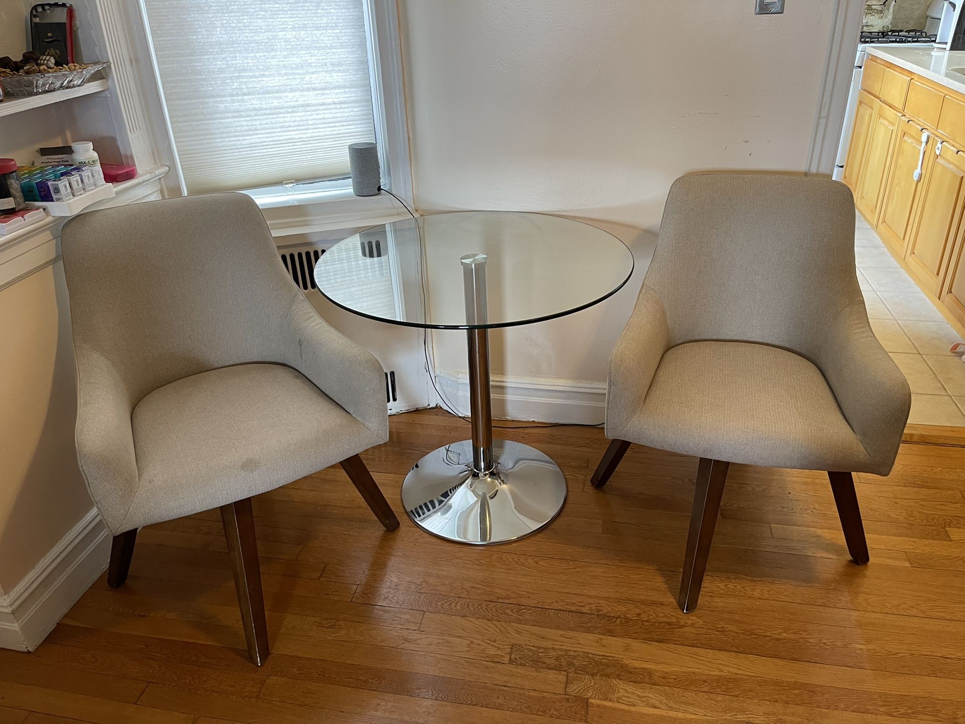 West Elm Glass Table And Chairs 
