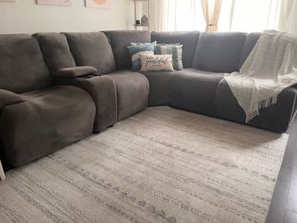BEST OFFER! Moving out Sale! Gray Power Reclining 6 Piece Sectional w/ USB & USB-C Ports