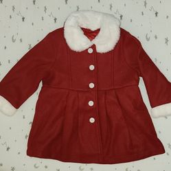 Holiday or Christmas Red Coat Size 1-2T Toddler