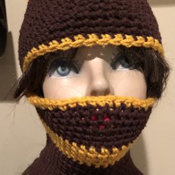 Crochet Ski Mask Balaclave Cuff it up for a Beanie Siz