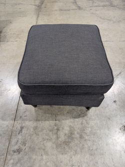 Versatile Grey Fabric Upholstered Ottoman Footstool