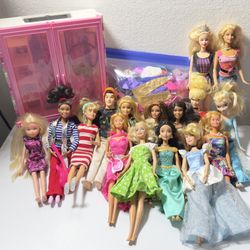 Barbie & Similar Style Disney Dolls Lot - 16 Dolls, Ultimate Closet & Extra Clothing Haul