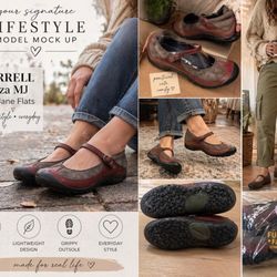 Merrell Plaza MJ Mary Jane Flats Womens 8 Brown Plum Leather Suede Comfort Shoes