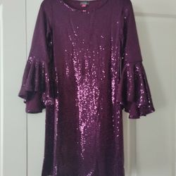 Vince Camuto XS Sequin Dress Plum Color 