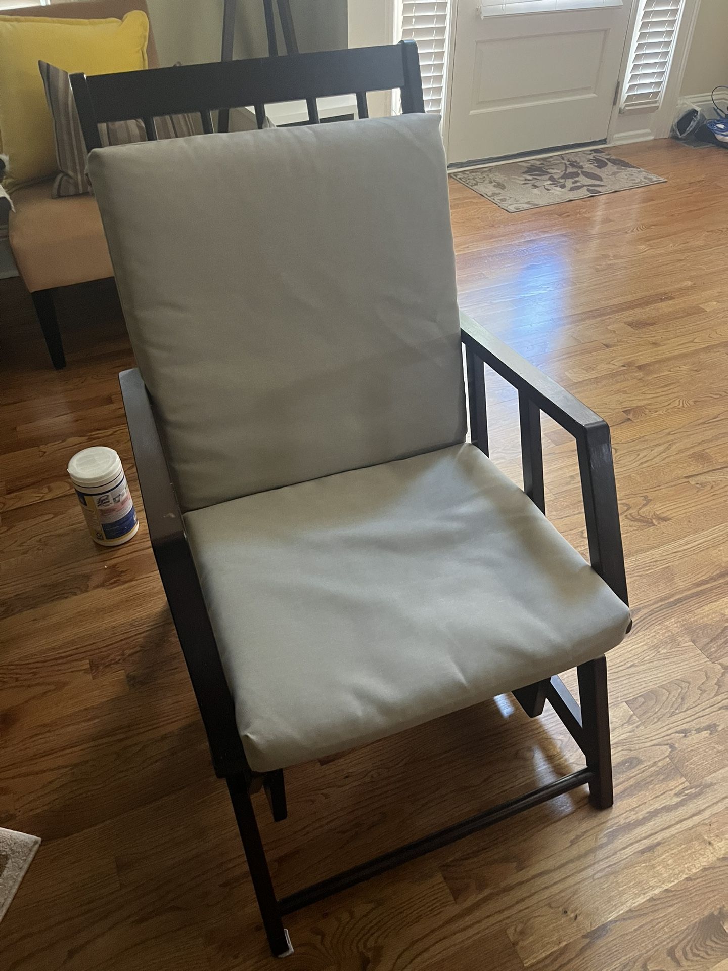 Brown Wood Rocking Chair With Cushions