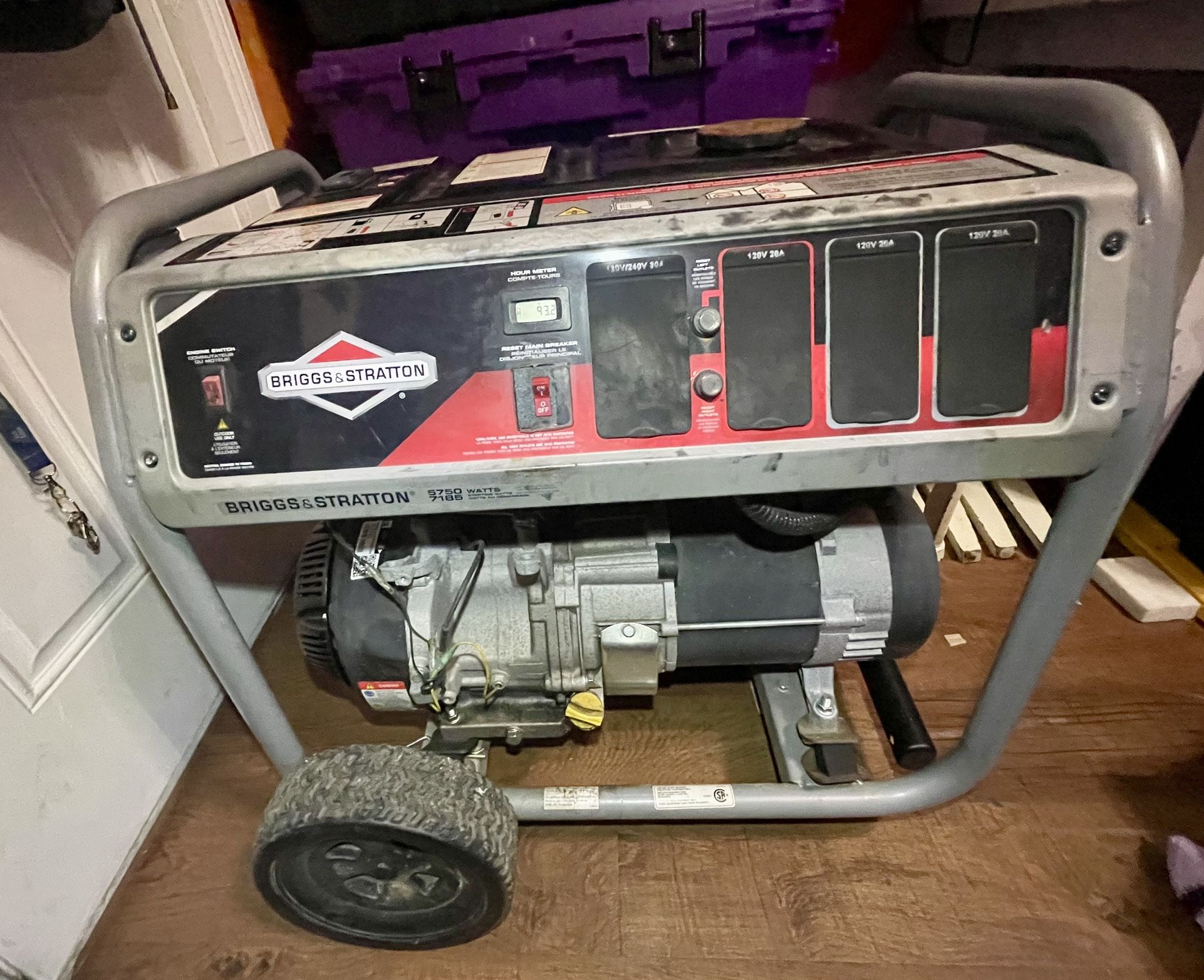 BRIGSS & STRATTON GENERATOR 5750 Watts