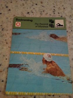 Vintage 1979 sportscaster swimming/the records of Montreal/a dual between two countries/ Olympic collector card # 84-10