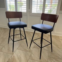 Set of 2 Modern Swivel Bar Stools 29in
