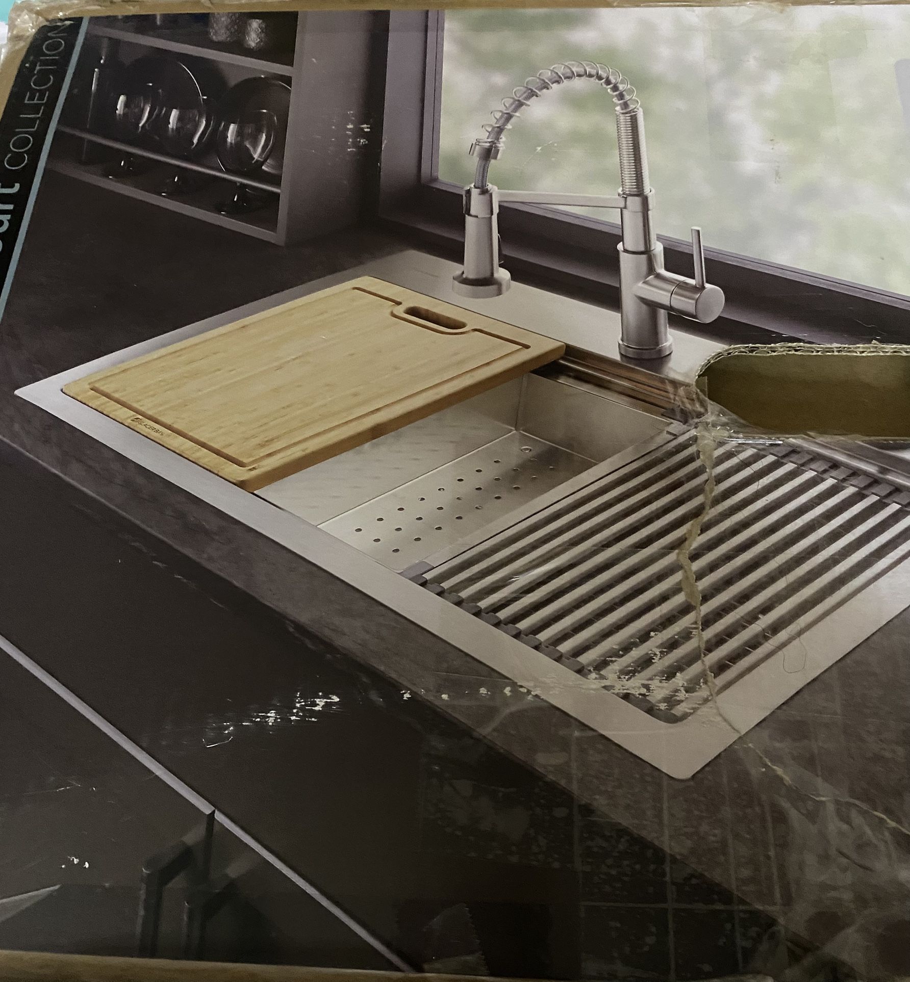 New Workstation 27 in. Drop-In Single Bowl