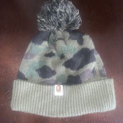 A BATHING APE Men's COLOR CAMO KNIT CAP Green Beanie Auth fr BAPE JAPAN