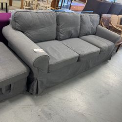 Grey Couch With Ottoman (in Store)
