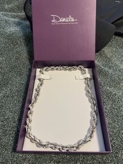 Silver Iced Out Rope Chain