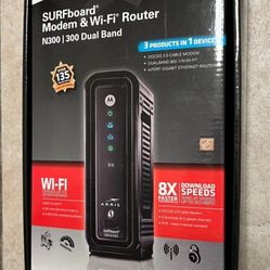 Arris SURFboard Cable Modem & Wifi Router Model SBG6580 N300 Dual Band 343 MBPS