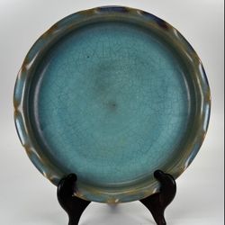 Chinese Song Dynasty Style Porcelain Ru Kiln Jun Type Blue & Purple Plate