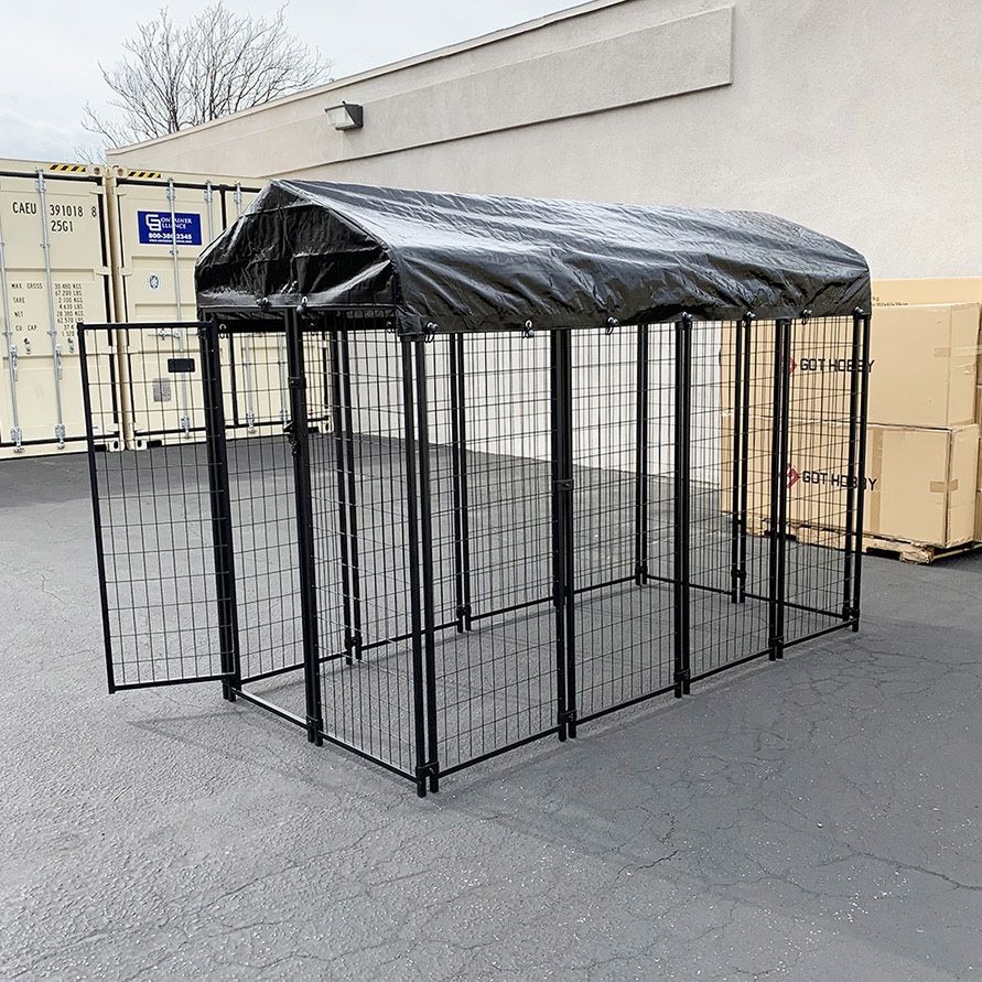(New) $290 Large Heavy Duty Dog CagePet  Crate Kennel with Cover 8x4x6 FT 