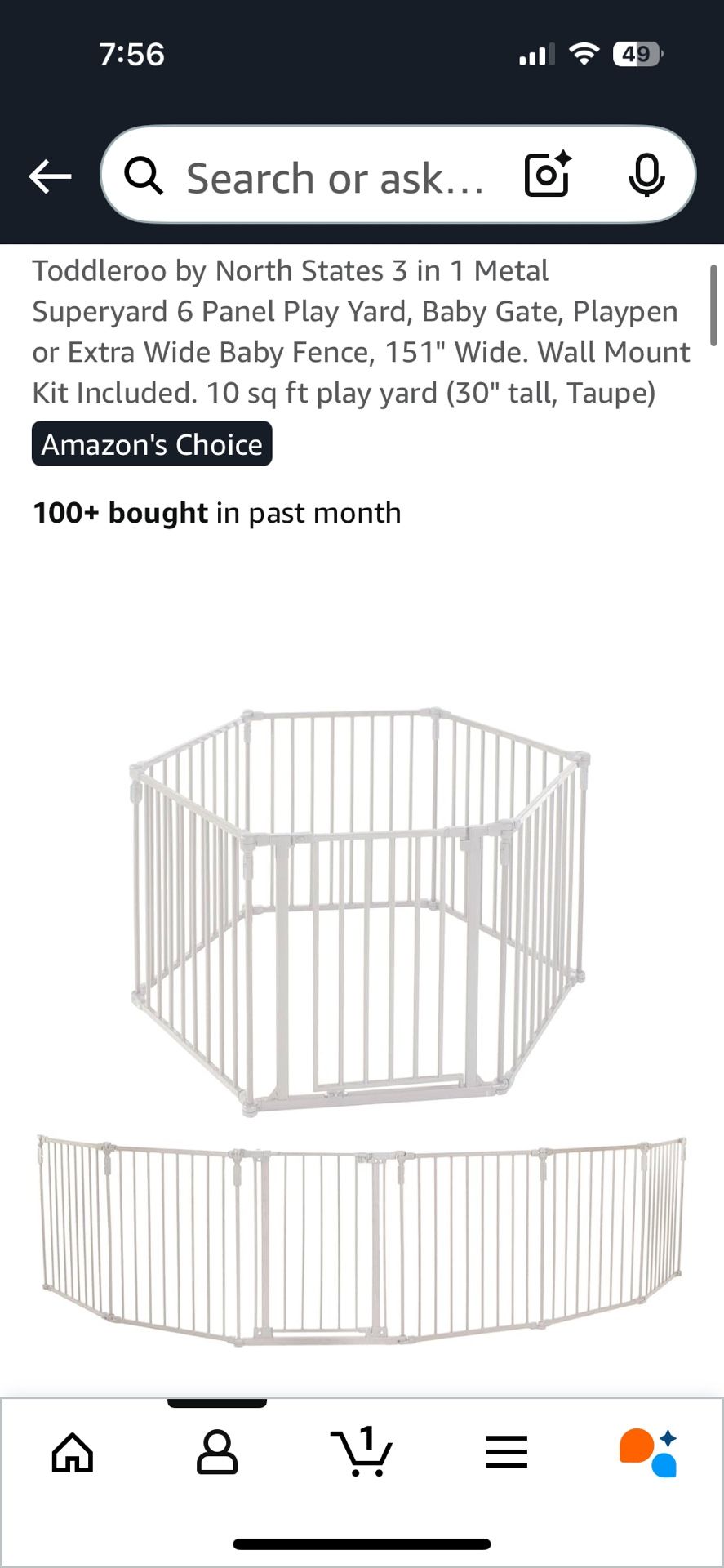 Toddleroo 6-panel Baby Gate