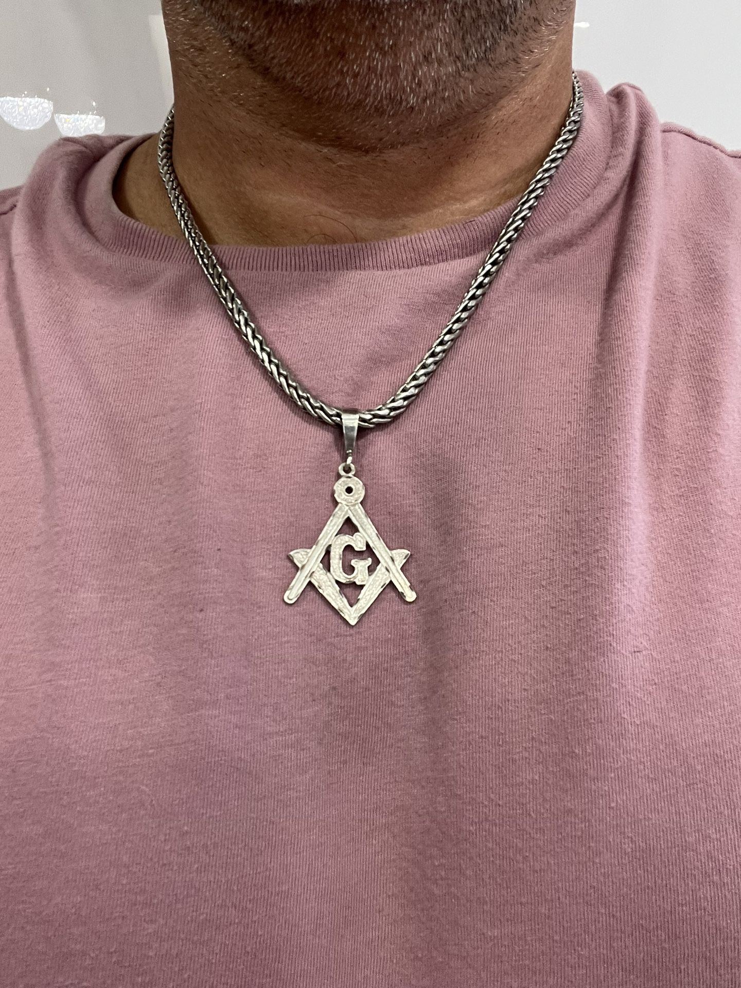 925 Sterling Silver Chain and Pendant 22 Inches Long