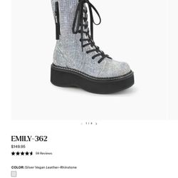 Demonias Silver Vegan Leather Emily 362