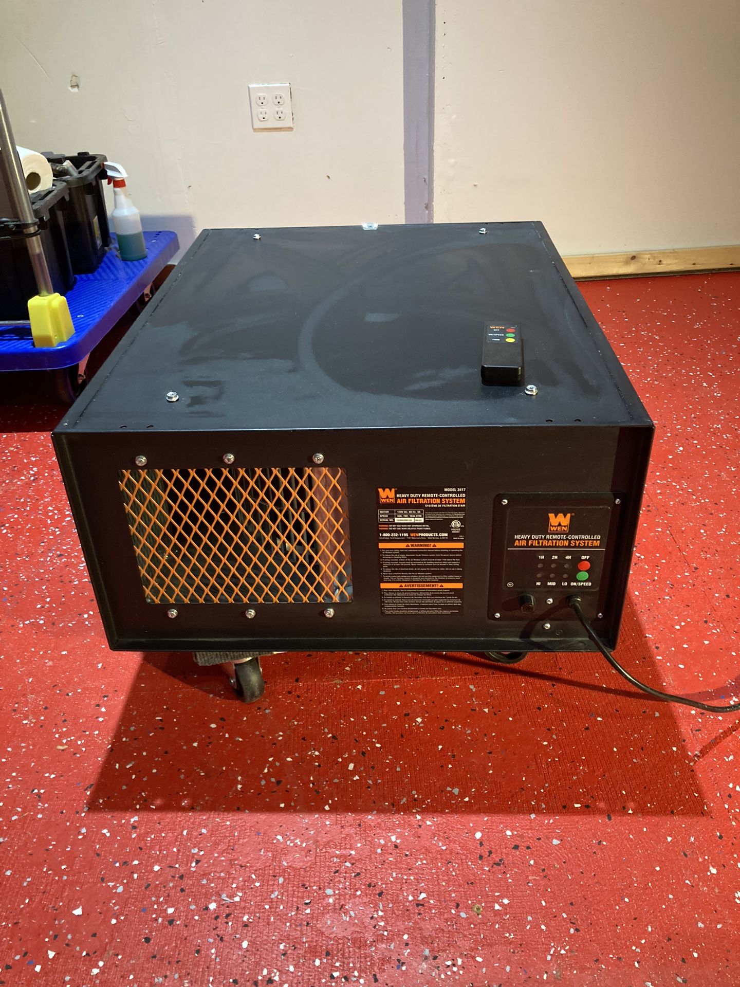 WEN 3417 3Speed RemoteControlled IndustrialStrength Air Filtration