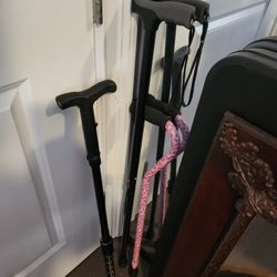 $5 Each Walking Cane Your Choice Or $15 Each For Aluminum Crutches