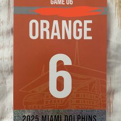 Dolphins Orange Parking Pass