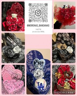 Bandana Roses & Earrings