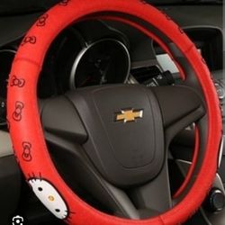 Red Hello kitty steering wheel cover new 