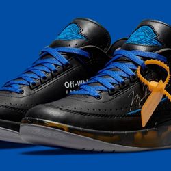 Nike Air Jordan 2 Low AJ2 Off-White Mens 12 *BRAND NEW MINT* Black & Blue Virgil Abloh SNKRS Shoes Sneakers Got ‘em DJ4375