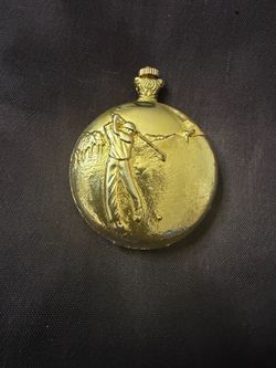Vintage golfer motif pocket Watch
