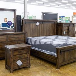 Lakeleigh Brown Bedroom Set Queen or King Bed Dresser Nightstand Mirror Chest Options 