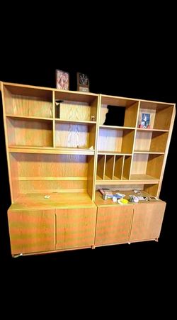 Modular Light Wood Bookcase and Storage System