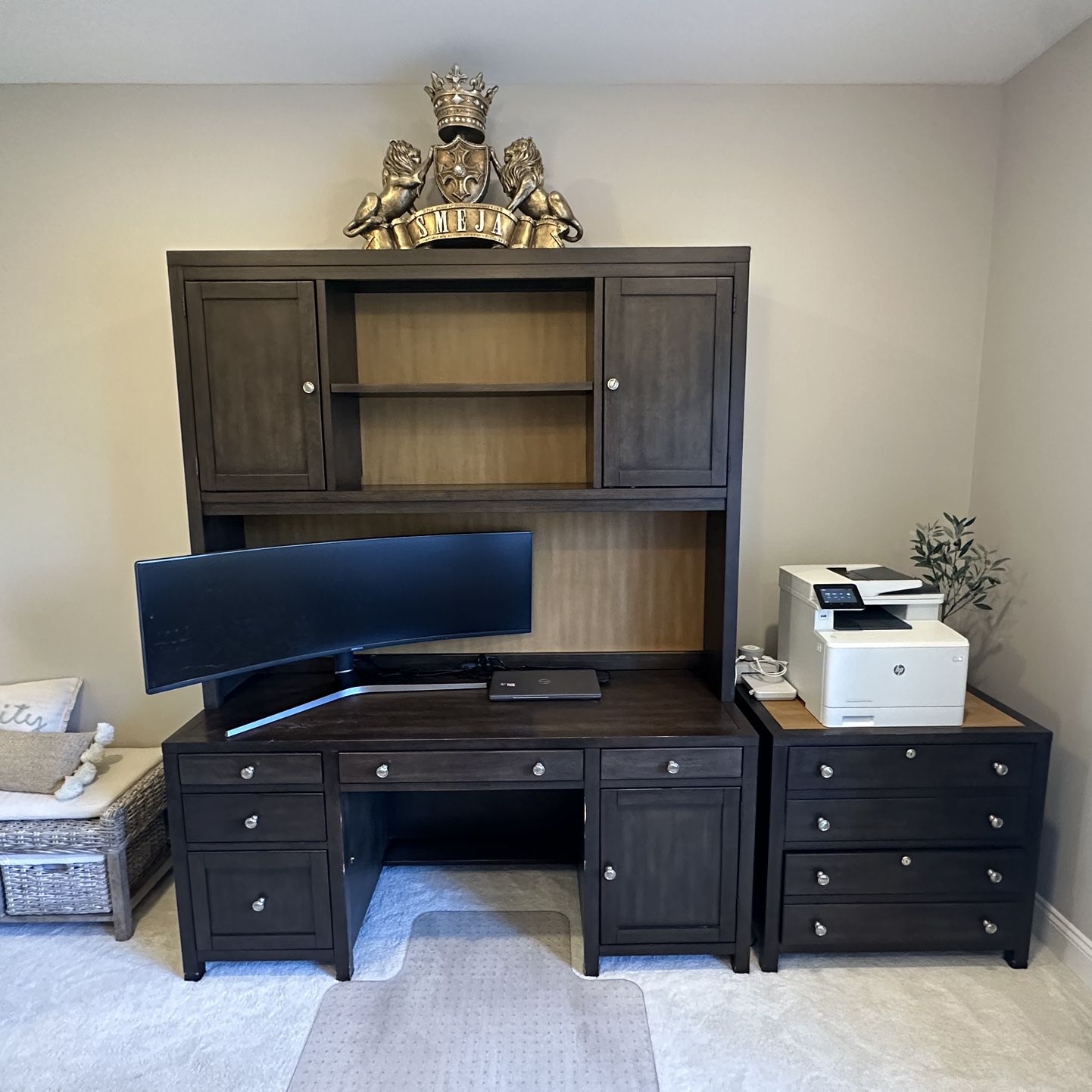 Large Executive Desk & File Cabinet 