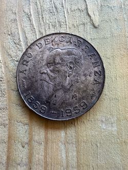 1959 Mexican Silver 5 Pesos Coin – 72% Silver – Rare Vintage Collectible