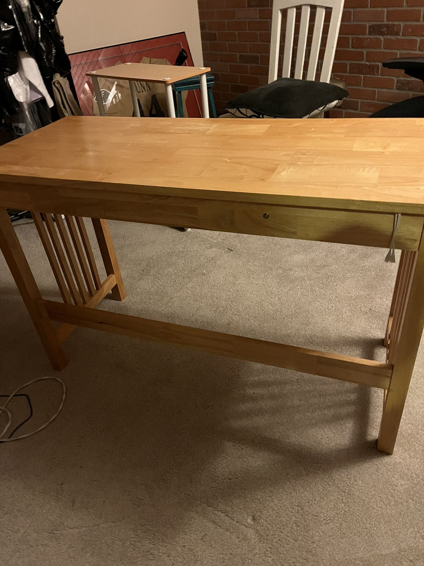 Wood Desk With Shelving Unit