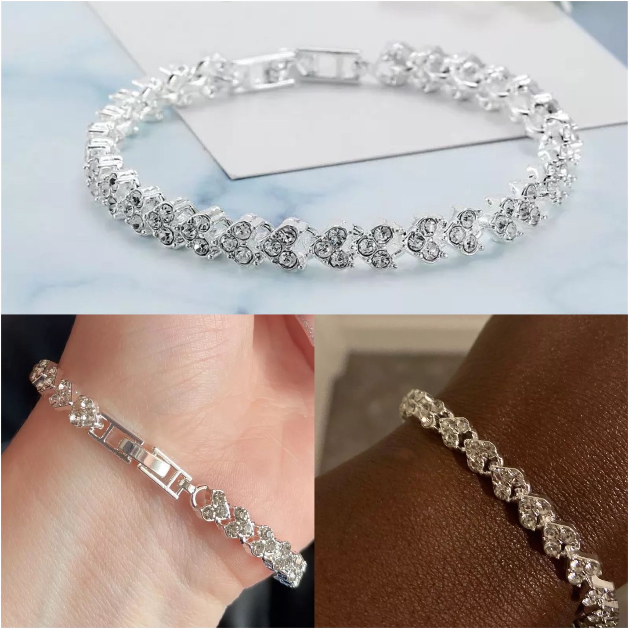 New Unworn Romanian Crystal Bracelet 7”