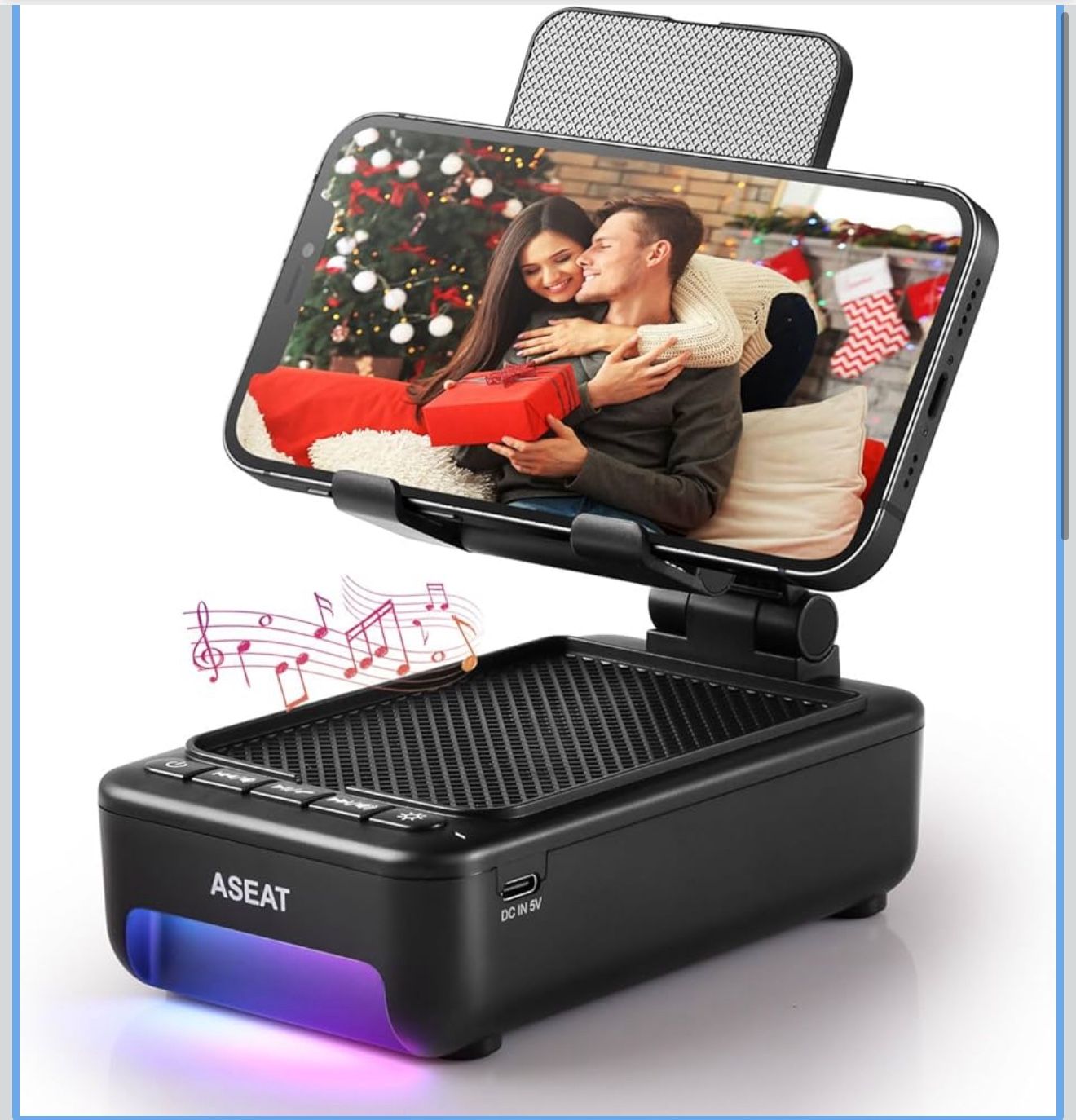 Brand new Cell Phone Stand with Bluetooth Speaker&Led Color Changing Light, Unique Gifts for Women Dad Her Husband, Cool Tech Gadget Wireless Speaker,