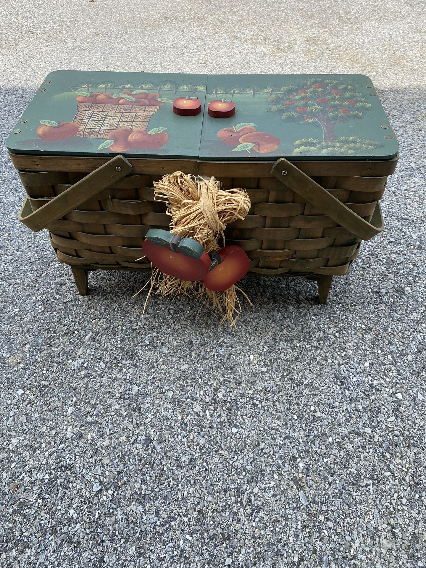 Hand Painted Apple Basket